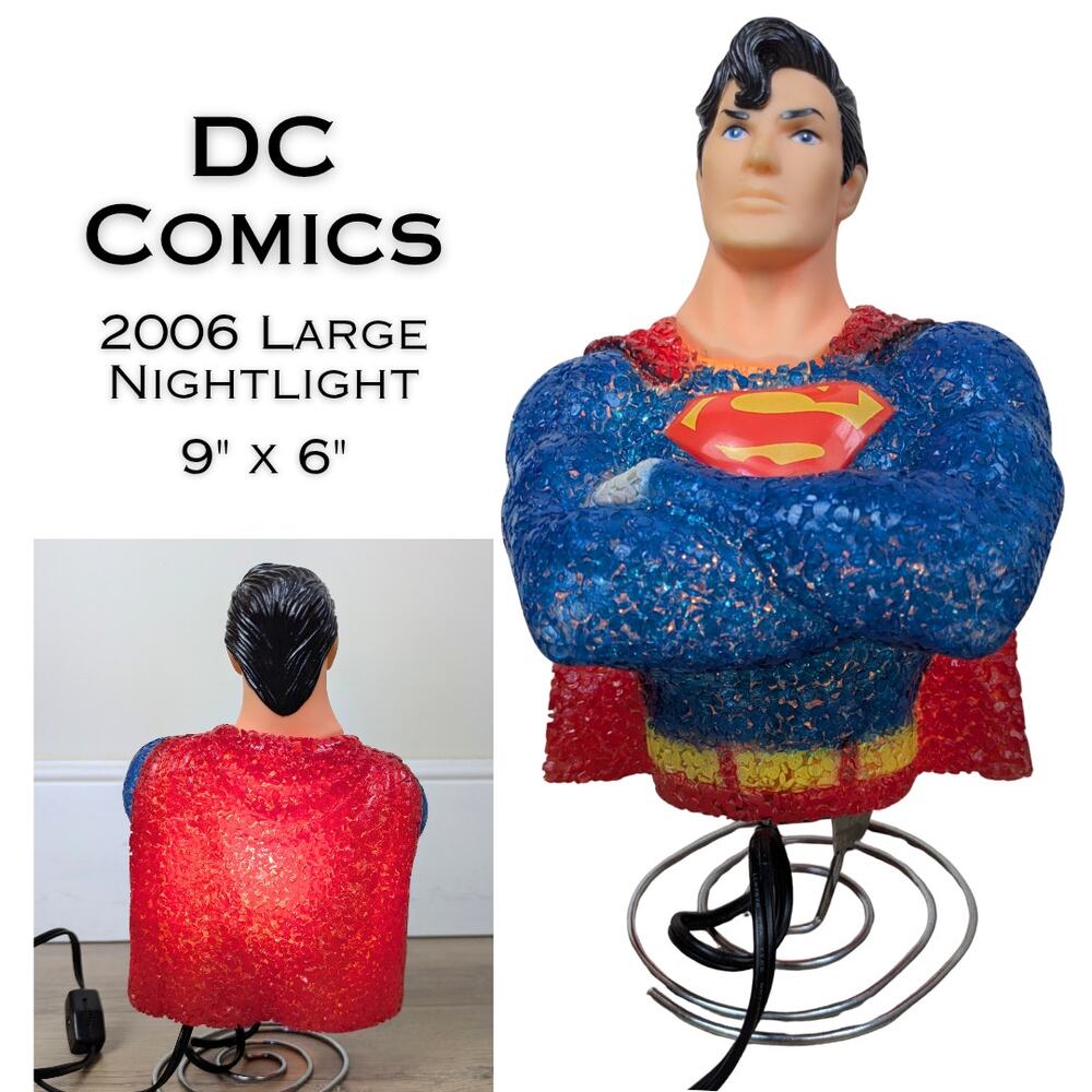 DC COMICS Superman Night Light Large 9" Standing 3D Lamp Popcorn Plastic WORKS